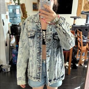 Acid Wash Jean Jacket for Women